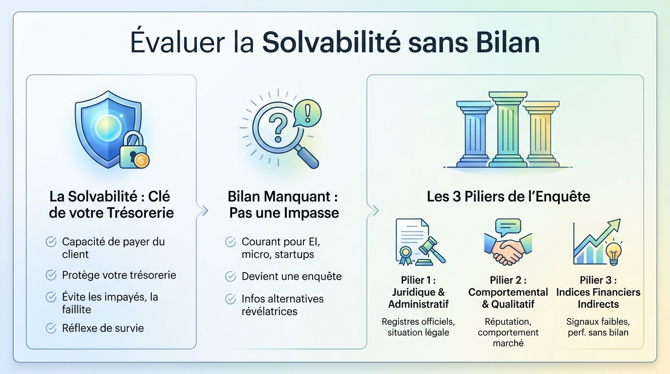 Analyse des risques financiers et solvabilité d'entreprise sans bilan comptable