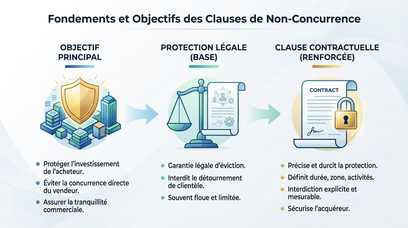 Illustration des objectifs de protection de l'acquéreur dans une clause de non-concurrence lors d'une vente de fonds de commerce